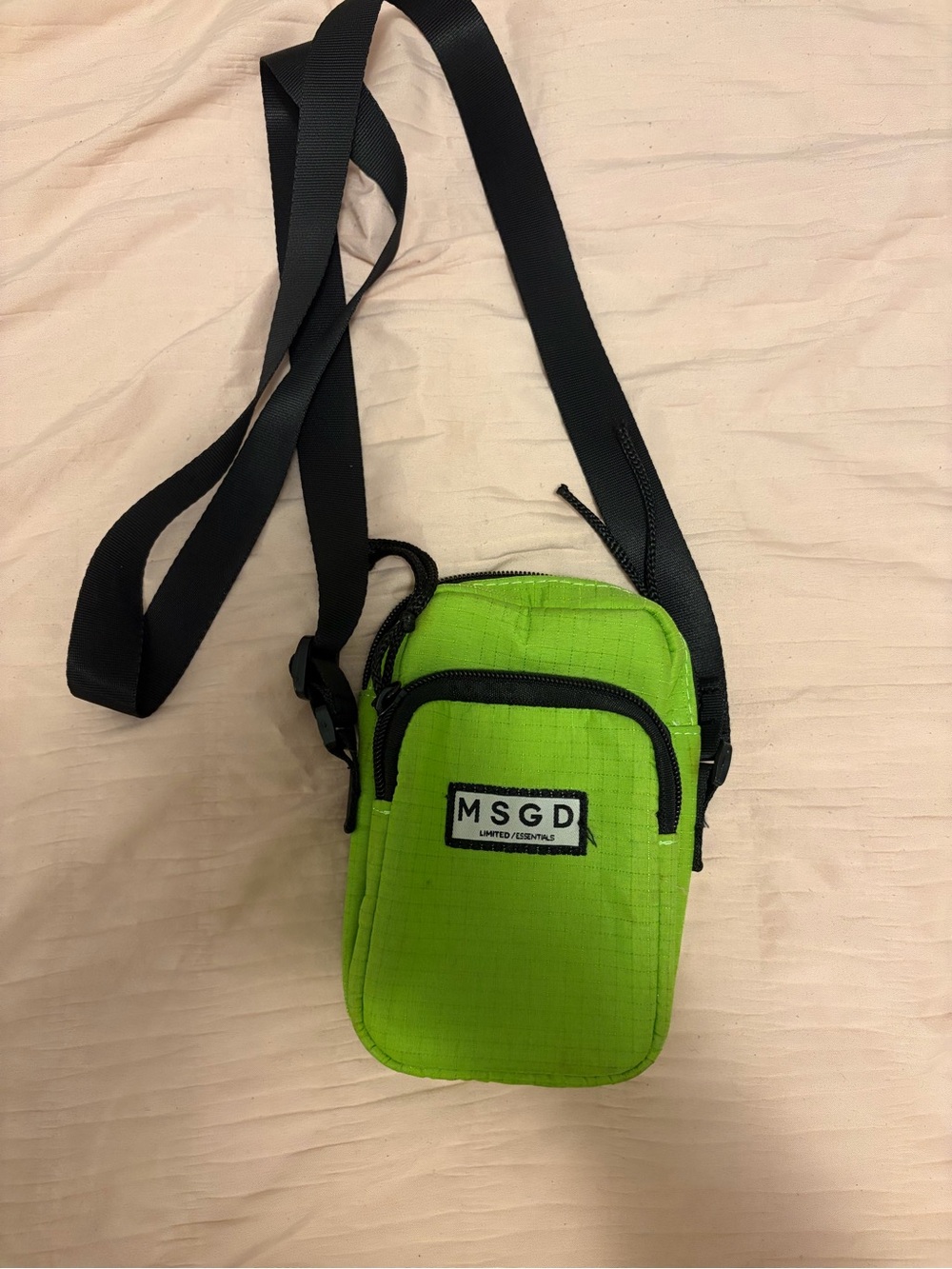 Missguided Neon Green Crossbody Belt Bag with Black Strap